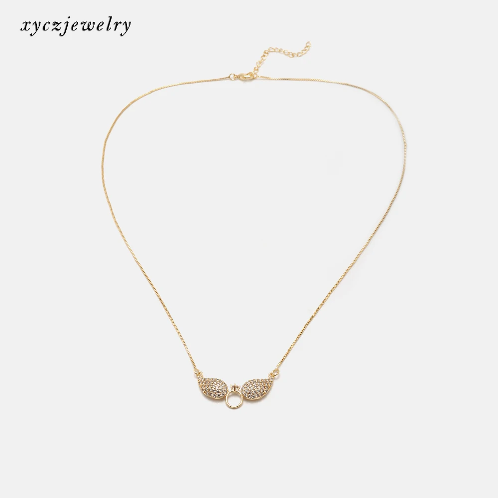 Made in China zircon beautiful angel wings ring pendant necklace