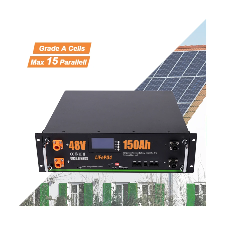 RONGKE Deep Cycle 48V150Ah Lifepo4 Battery Cell Cabinet With Aviation Plugs Battery Pack