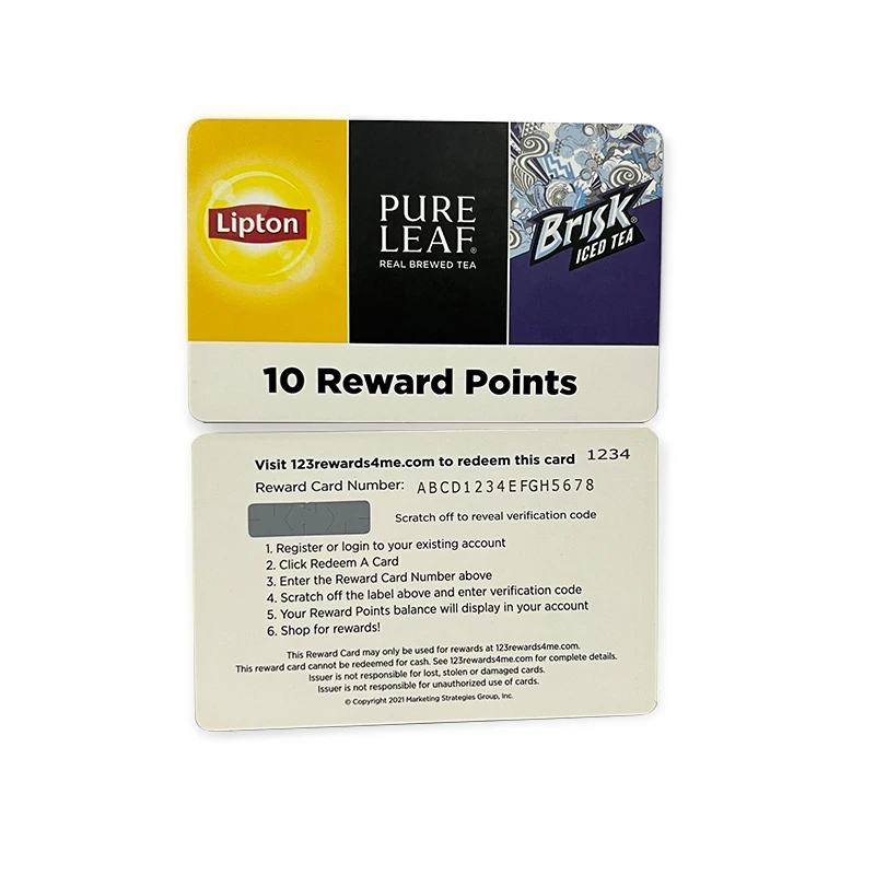 Custom Paper PVC Membership Discount Scratch VIP Gift Loyalty Card With Pin Number