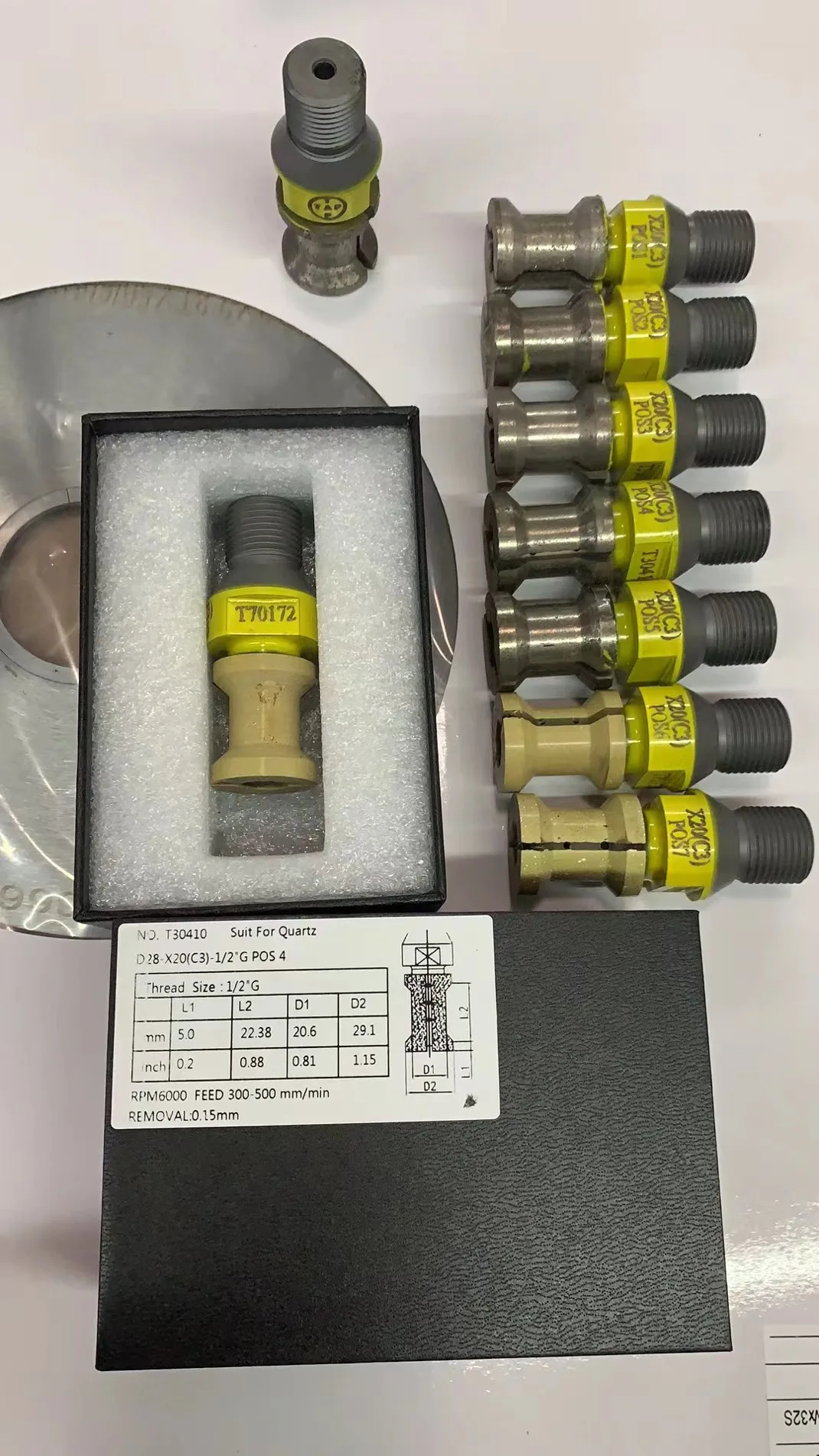 Basin Finger Bit Spec  A OA E OE T X Z