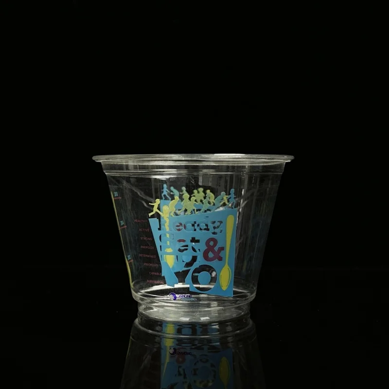 Fruit/ice Cream/cupcake/iced Cold Drinks Pet Clear Glass Tea Cups With Lid Eco Friendly Cups Disposable With Logo