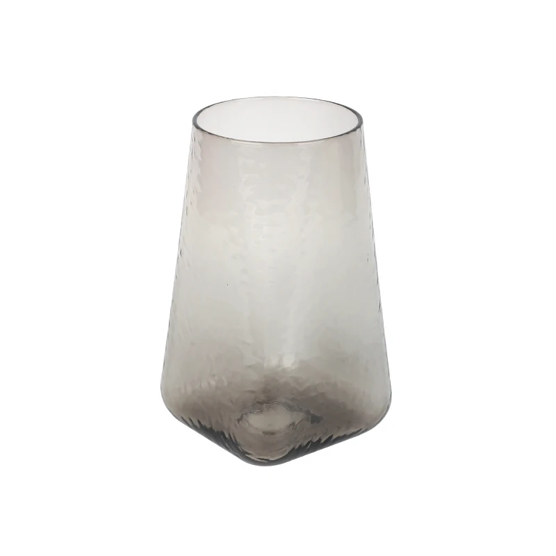 Factory hammered crystal square glass drinking glass  for juice and water