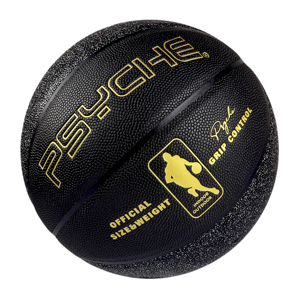 Custom Basketball with Your Logo Size 7 Pearly black PU Indoor Outdoor For Training