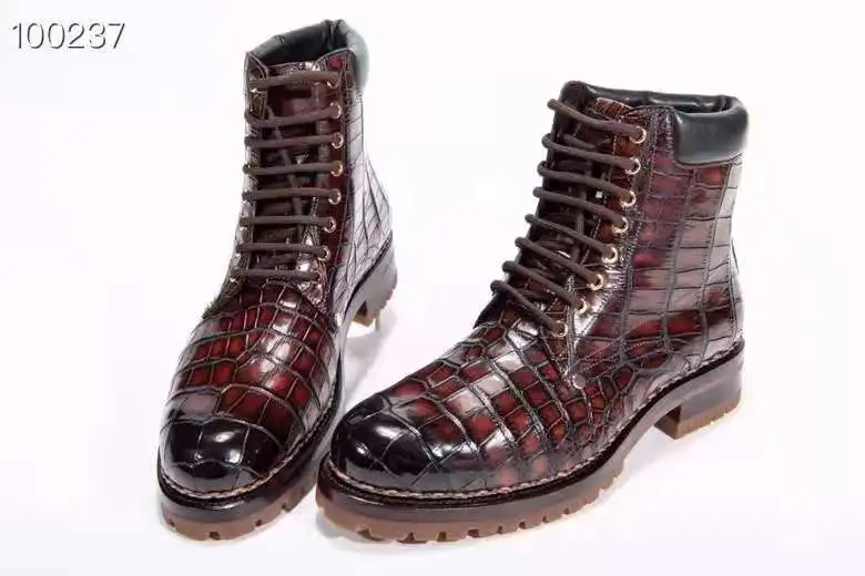 Goodyear welt Men Martin Boots Shoes Alligator Skin ankle men leather Boots High Quality winter crocodile Leather Boots For Men