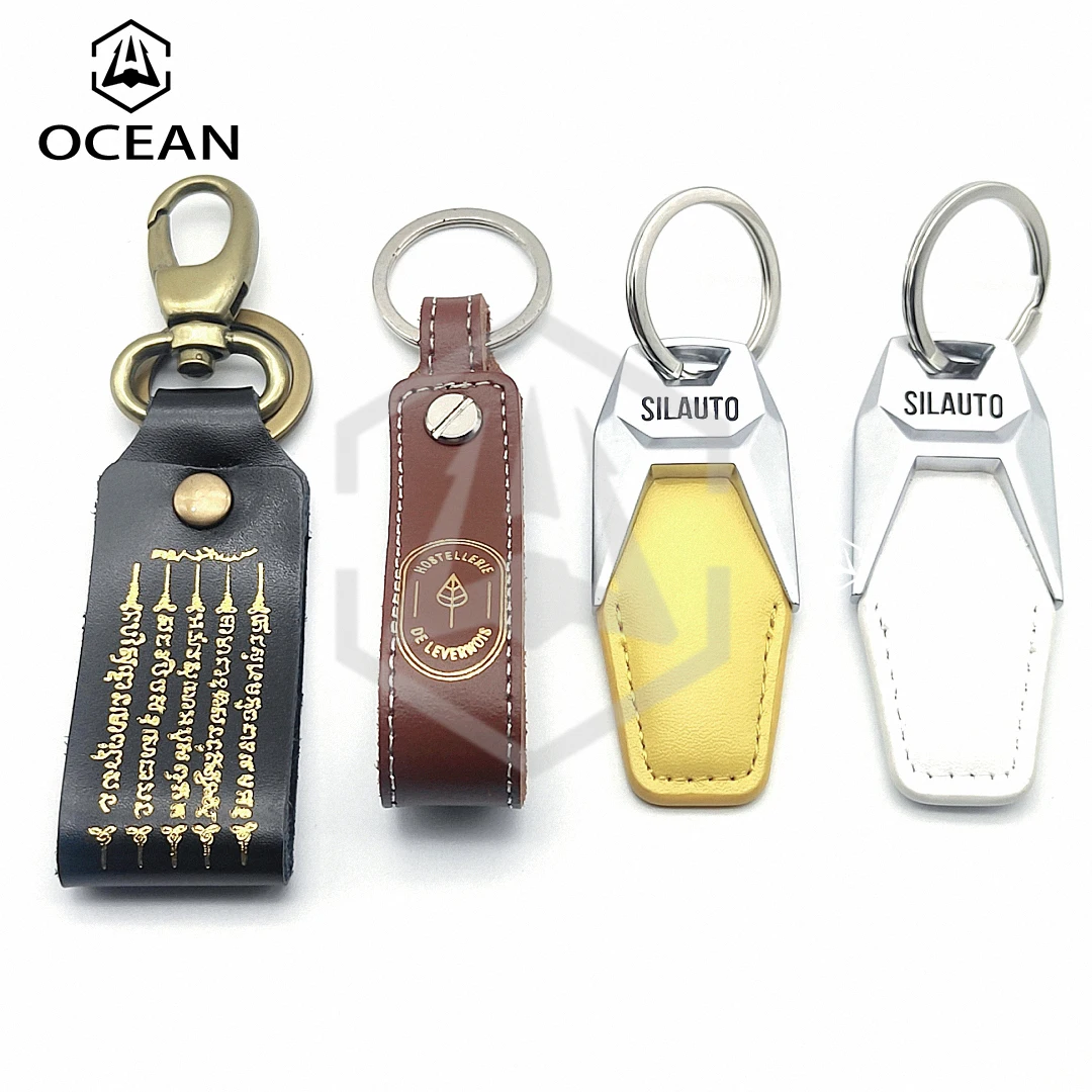 Wholesales Custom Sublimation Security Leather Keychain Badge Mini Cooper Mouse Badges Wallet Custom Holder Key Ring