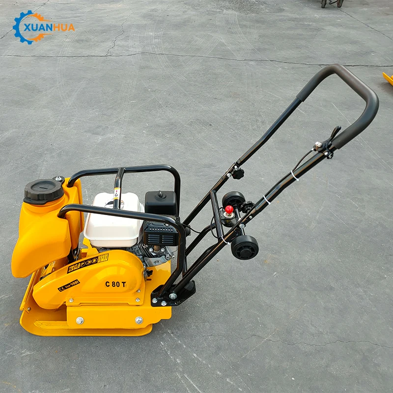 80kg rubber hand operated sand earth rammer forward and reverse wacker plate compactor from china