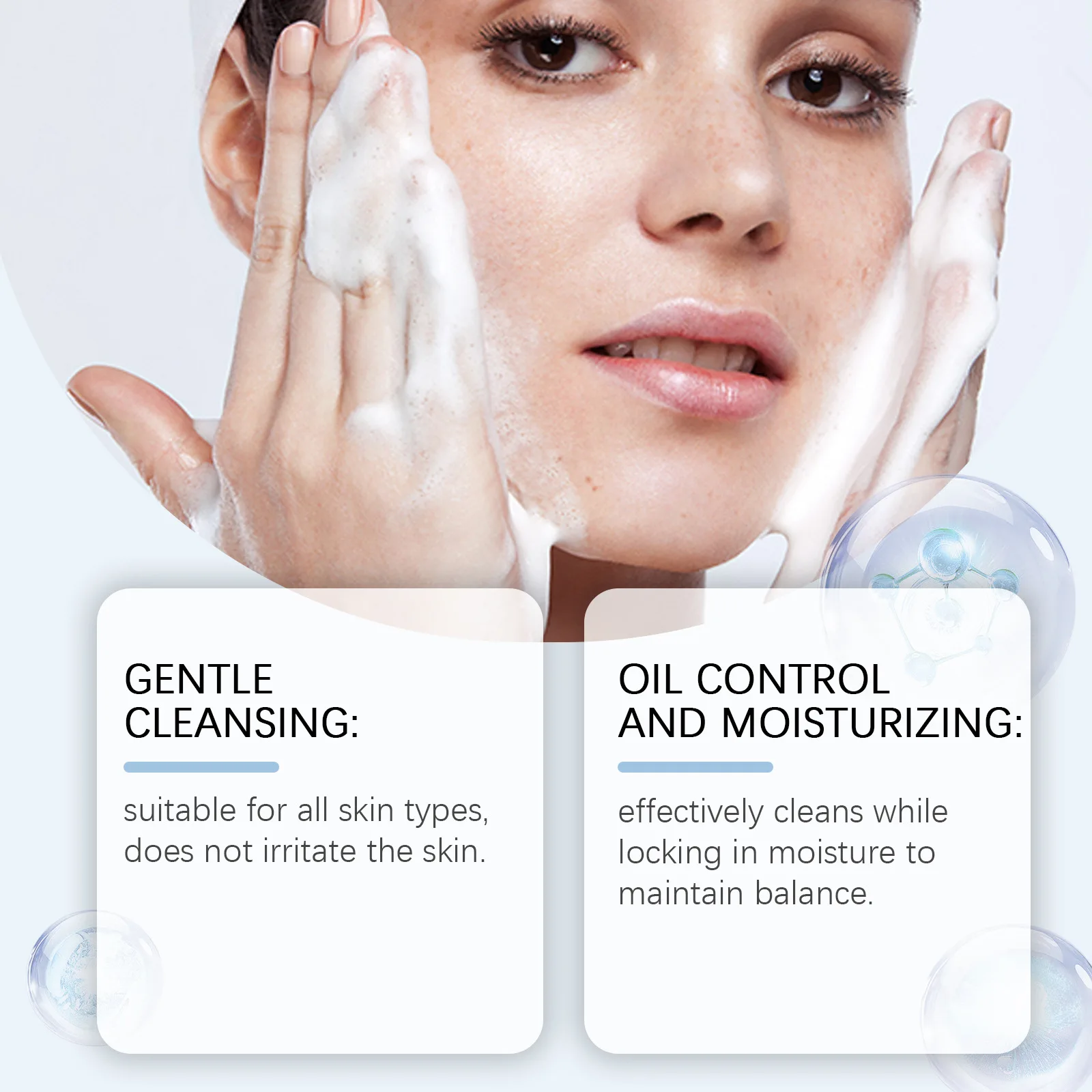 Refreshing, gentle, pore cleansing, moisturizing, amino acid facial cleanser