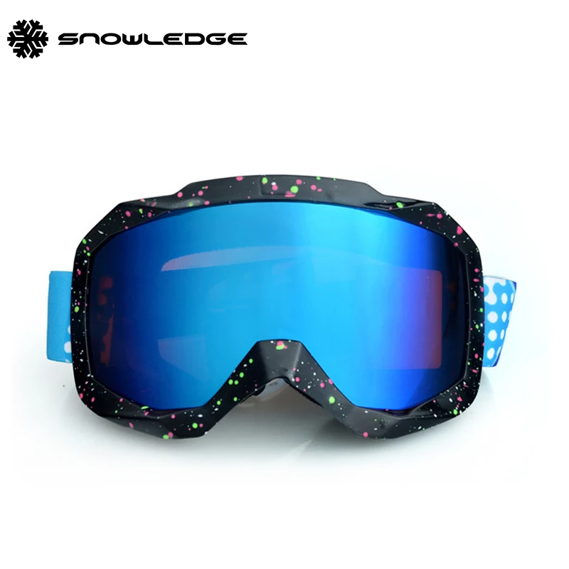 Snowledge Snow Ski Goggles Men Women Custom Snowboard Goggles Over Glasses Anti Fog Spherical Lens