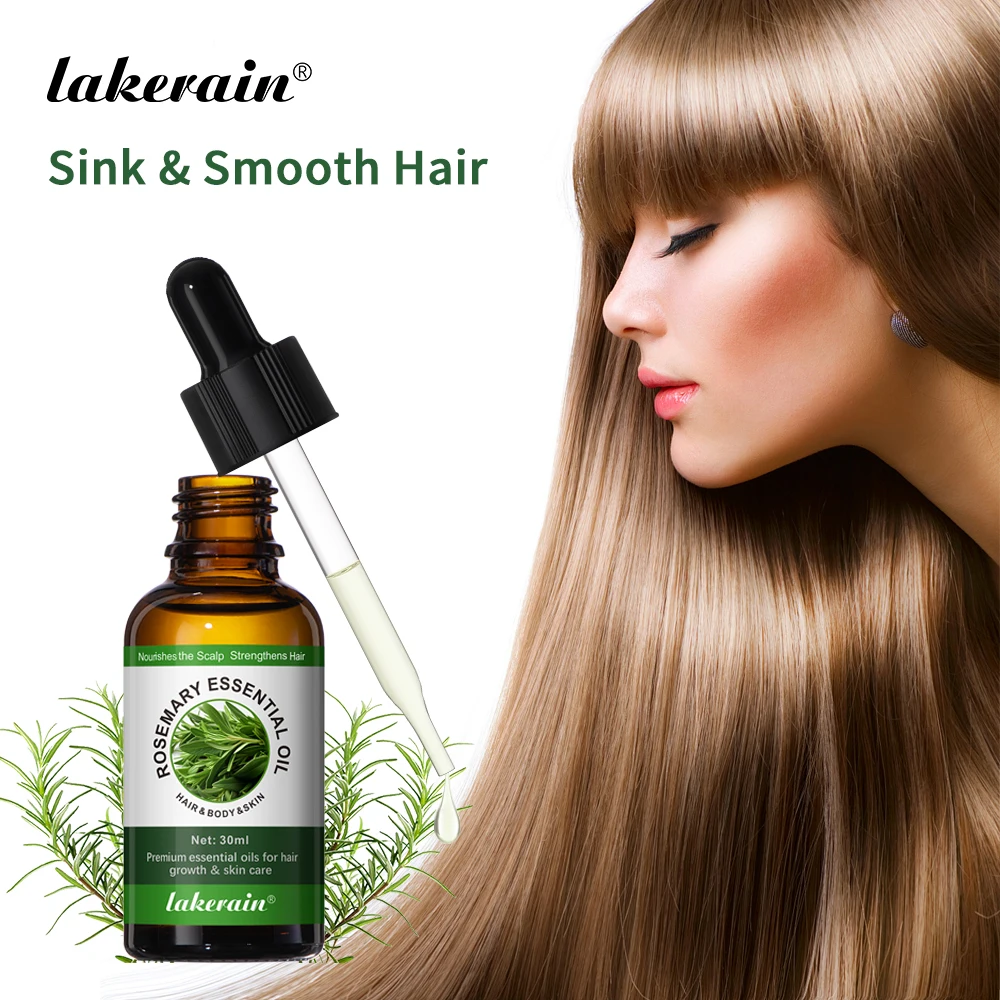 lakerain Multi-function Natural Essential Oil Body Skin Hair Care Slap Nourish Eyelash Hair Growth Rosemary Oil