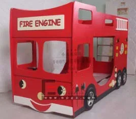 Kindergarten Home Furniture Eco-friendly Twin Colorful Wooden Kid Bunk Bed