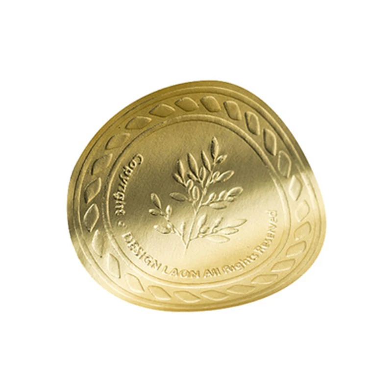 Custom Business Eco Friendly Logo Labels Gold Foil Sticker High Quality Emboss Logo Paper Sticker