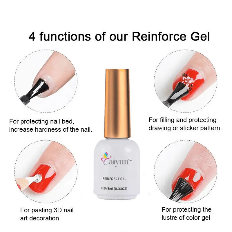 Supper Best Clear Non Toxic Steady Base Color Top Coat Long Lasting Strong Reinforce Gel For Nail Art