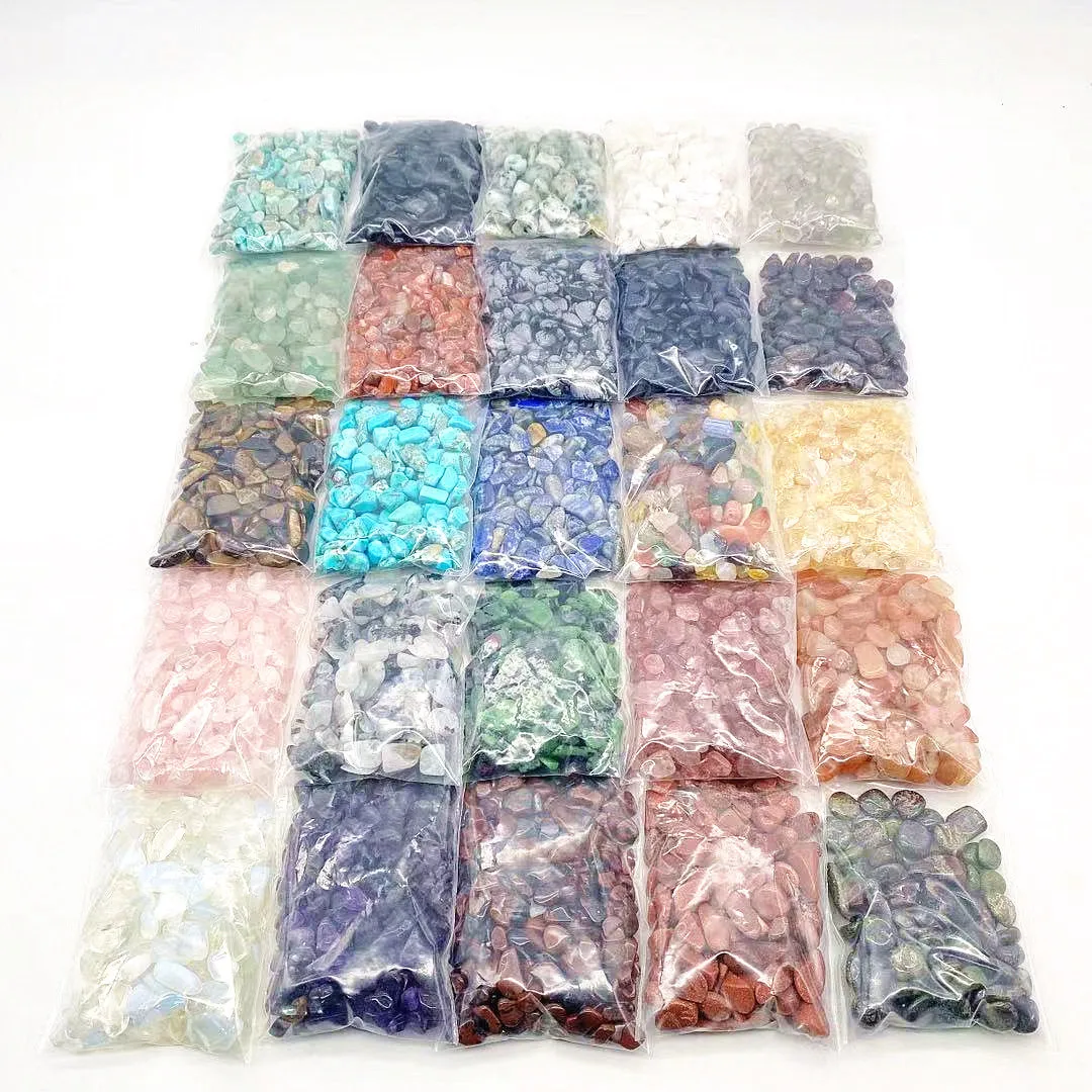 Wholesale 1KG Bulk Natural Crystal Chips Rose Quartz Gravel Amethyst Tumbled Stone for Decorate