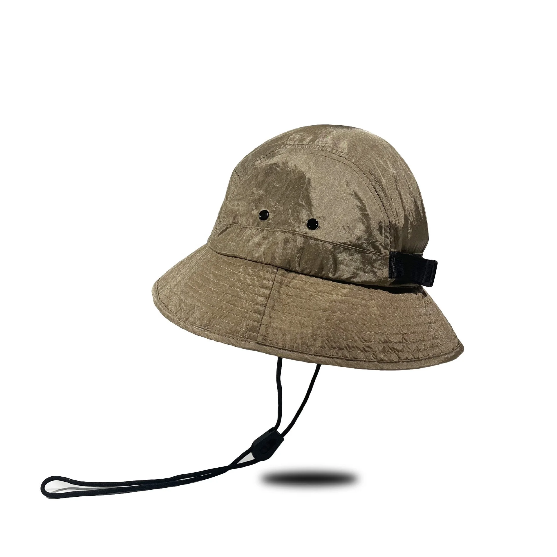 custom 2022  quick-drying dry hat  round top cool bucket hat blank 100% nylon rope hats with buckle and string