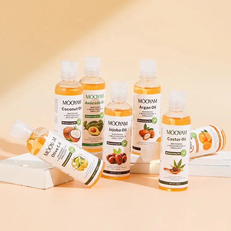 OEM Aceite эфирные органические носители масла чистые жожоба кокосовое аргановое масло для волос и кожи оптом от частного бренда