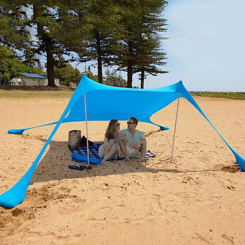 Summer Beach Tent Outdoor Sun Shelter Beach Shade Canopy Tent Easy Build Beach Tent with Carry Bag