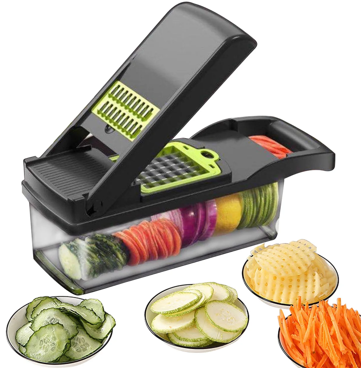 Multifunctional Kitchen Accessories Vegetable Cutter 7Dicing Blades Mandoline Slicer Carrots Peeler Potato Chopper