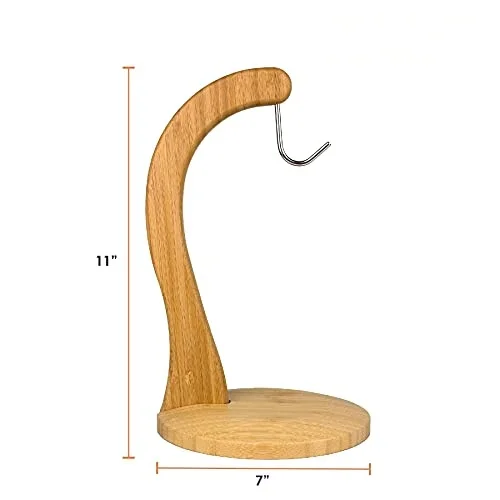 Bamboo Banana Holder Banana Hanger Stand with Stainless Steel Hook