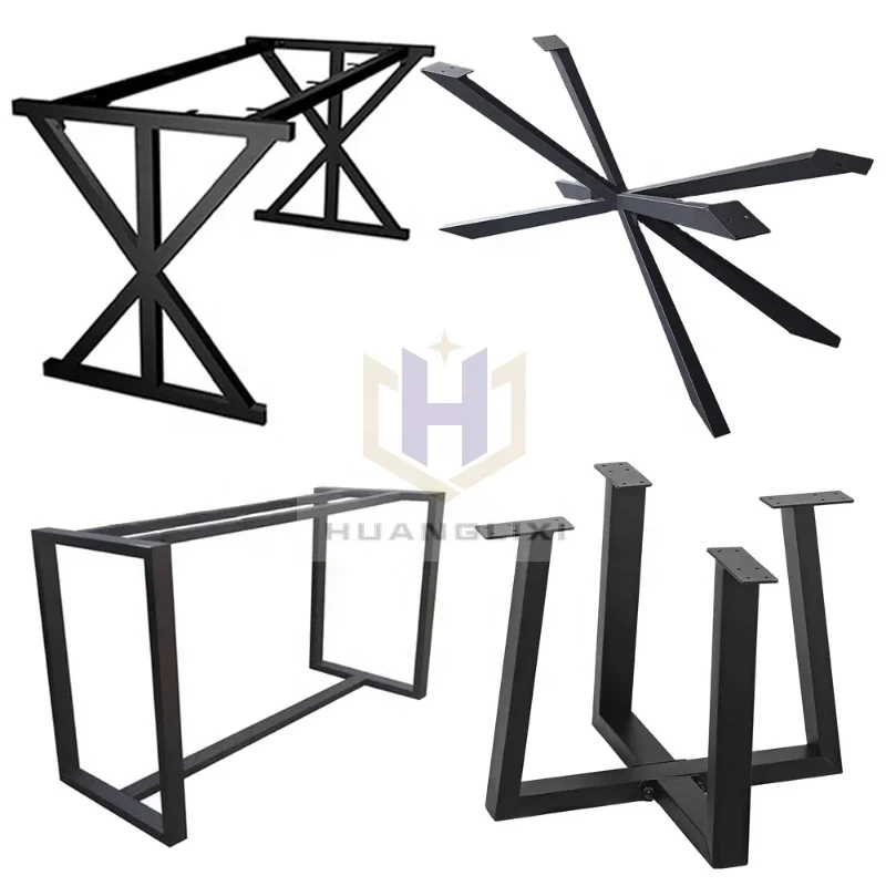 Matte Black Iron Steel Table Leg Contemporary Metal Frame for Coffee Dining Sofa Elegant Table Base for Dining Desk Bench Table