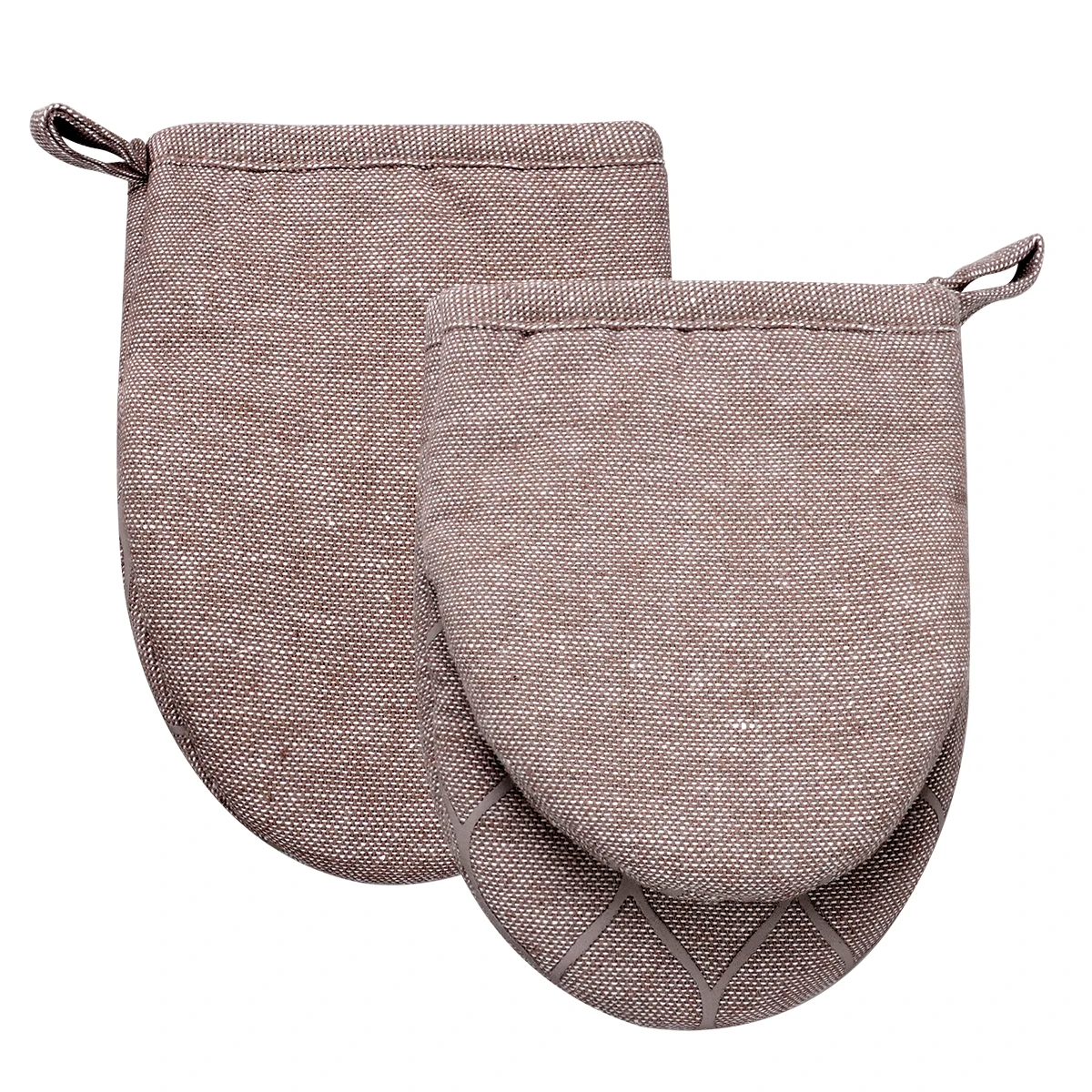 kitchen silicone Oven Mitts Non-Slip new design Heat Resistant Thickened durable short yarn dyed silicone Printed Oven gloves