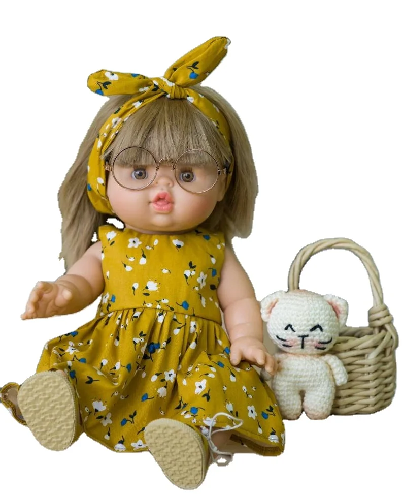 Reborn Minikane Doll Clothes Cotton Woven Flower Summer Tank Dress Headbands Set