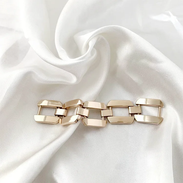 Zinc alloy customized long chain buckle shoe decoration shoe buckle metal decoration accessories