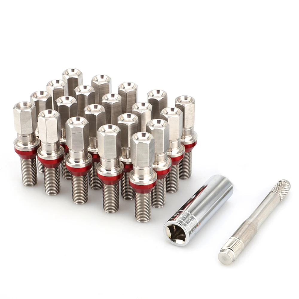 20Pcs Extend M14x1.5 Wheel Lug Bolt Nuts Conversion Kit + Key