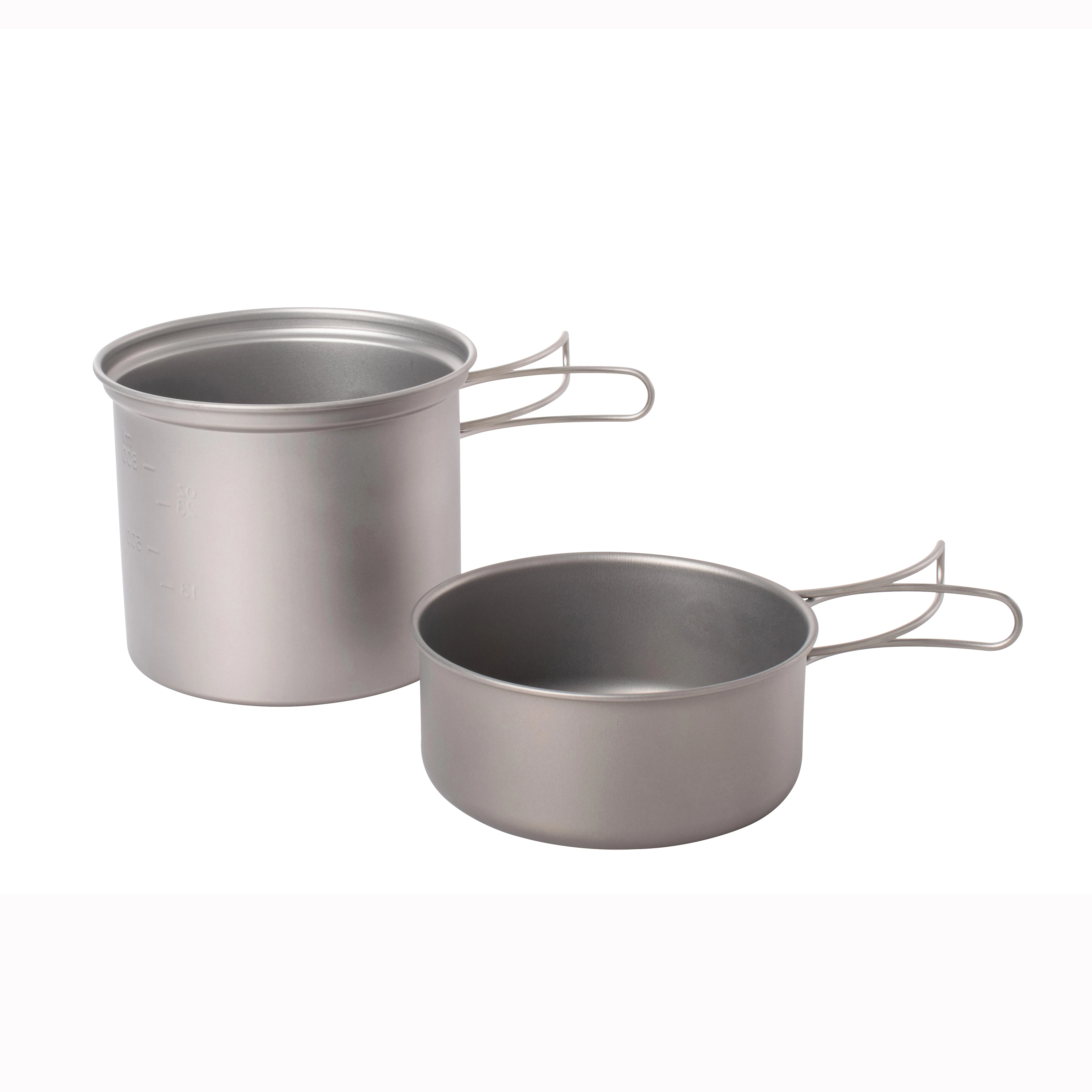 4pcs Ultralight Portable Durable Titanium Cookset 2 pot 2pan for outdoor camping hiking picnic
