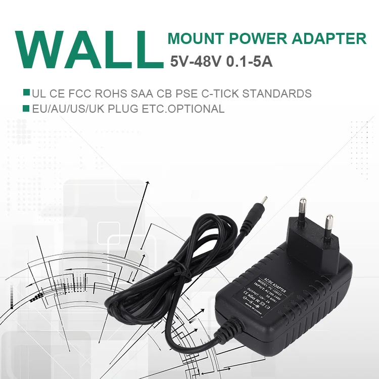 ETL CB CE FCC PSE Wall Charger 5V 6V 9V 12V 15V 20V 24V Switching Power Adaptor Supply 0.5A 1A 2A 3A AC DC Power Adapter