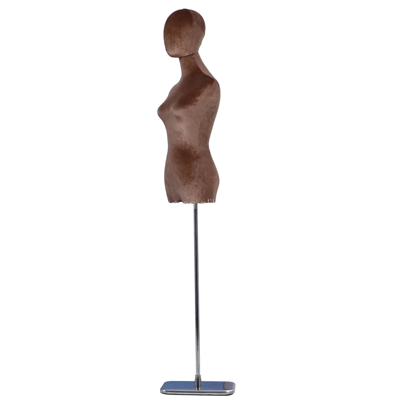 Luxury Black Velvet Wedding Dress Mannequin Female Mannequin Torso Dress Form with Wooden Tripod Base Stand