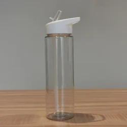 Plastic water bottle 750ml Sport wholesale bpa free clear plastic wholesale AS/SK material plastic water bottle with flip straw