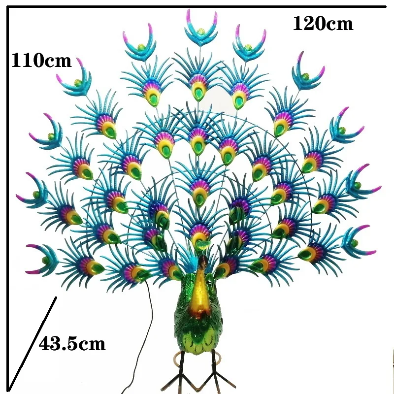 christmas decoration wedding gift lighting metal large peacock statue