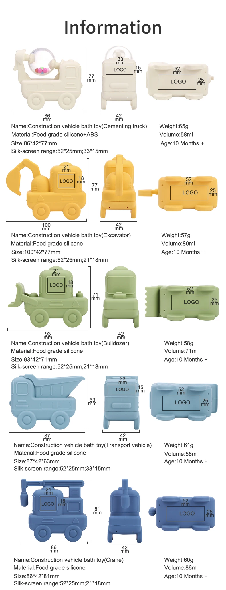 Mold Free Children Kids Water Spray Shower Toys Baby Car Hot Floating Silicone Bath Toys For Babies