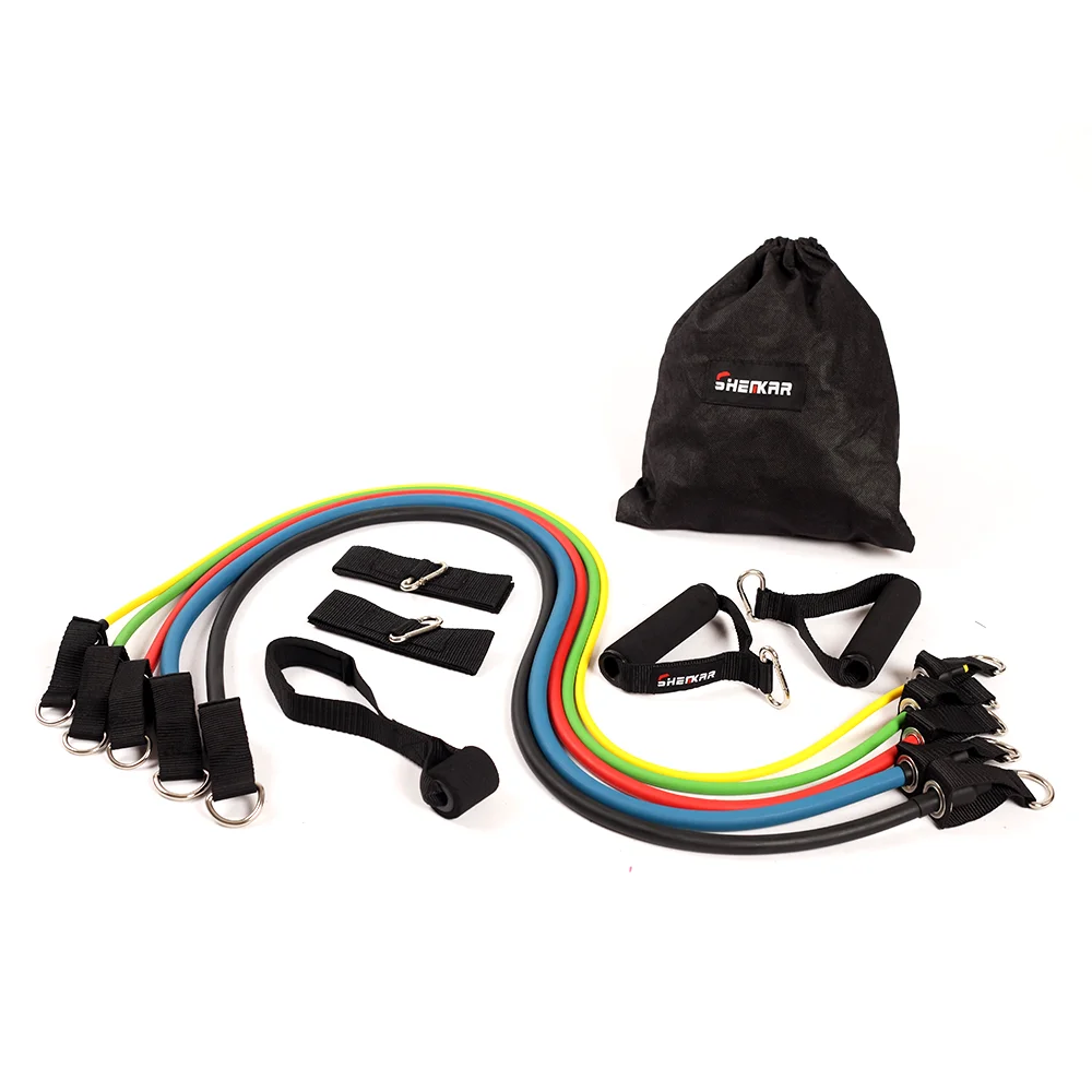 
Natural latex resistance tube suit elastic band home gym fitness suit 