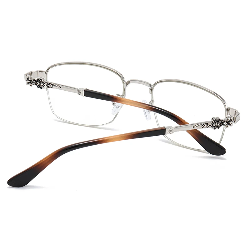 Оптовая продажа с фабрики Eugenia 2022 классические женские металлические очки для чтения в полуоправе блокировкой синего света и овальной