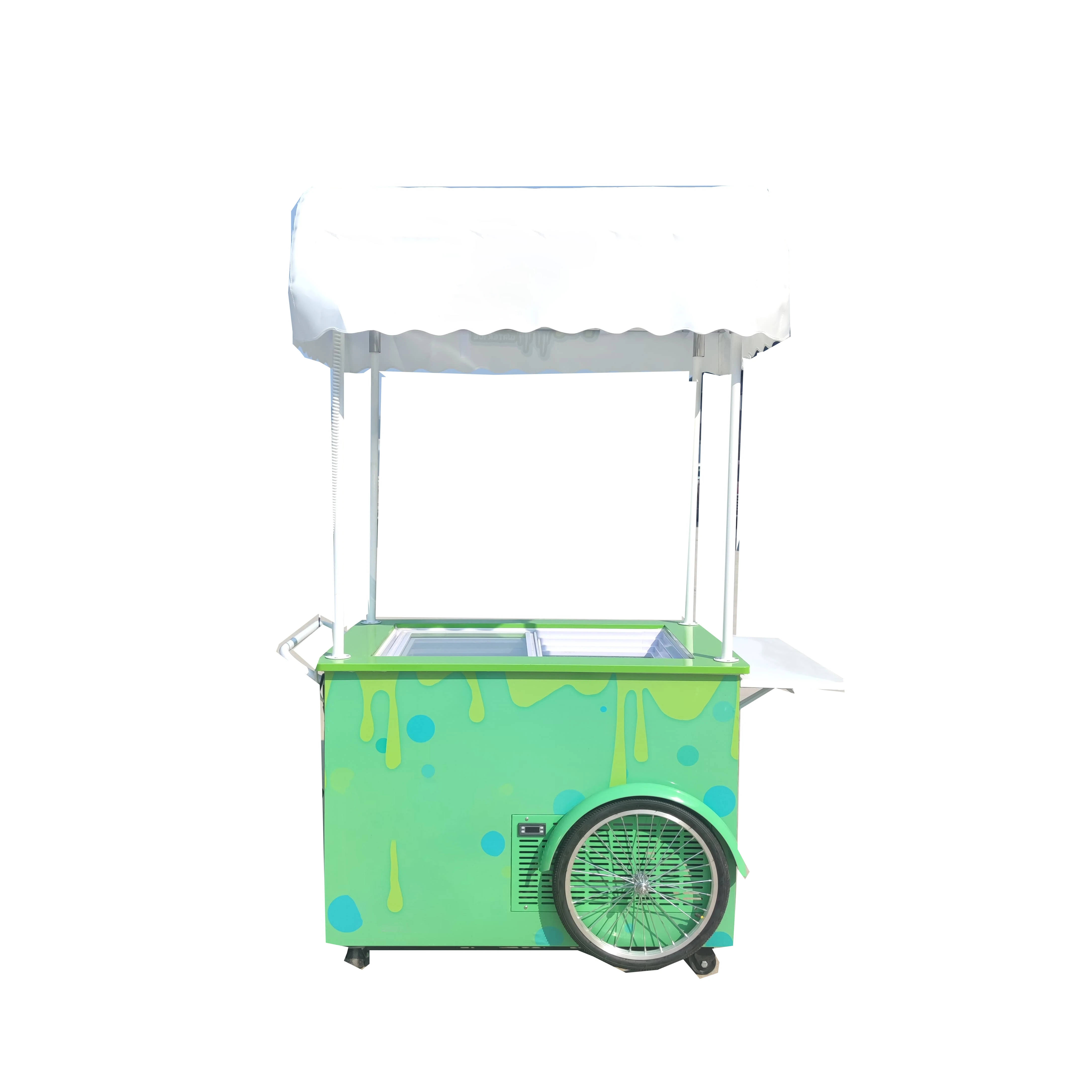 LVKE Commercial ice cream display freezer italian gelato showcase with wheels