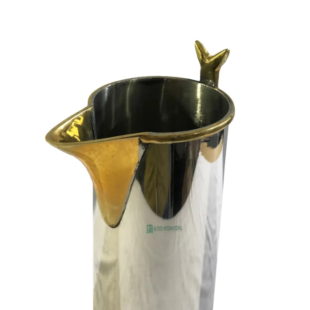 2020 New Gold Rimmed Silver Pitcher - Metal - Aluminum - Polished - Antique-Water Jug - Wholesale- Handmade- Bulk - Manufacturer