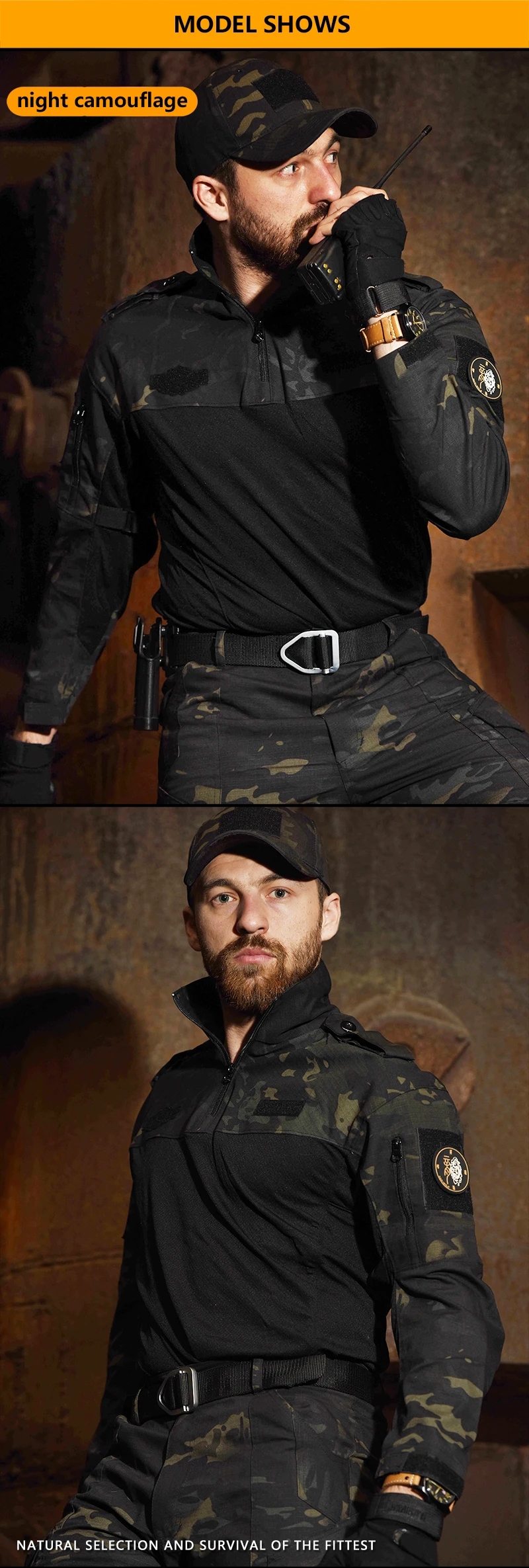 HAN WILD Cycling shirt Outdoor frog suit T-shirt Tactical style camouflage suit