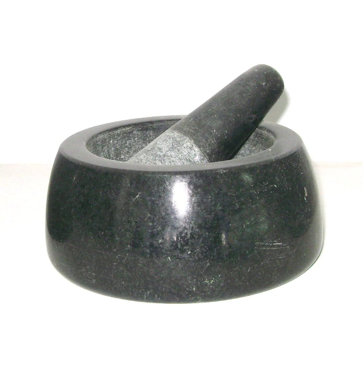 black granite stone mortar and pestle