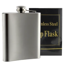 Wholesales 7oz Whiskey Pocket Titanium Thermo Hip Flask Set, Custom 7 oz Stainless Steel Metal Liquor Hip Flask