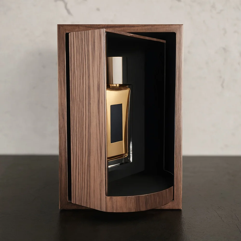 Creative Rotating Closure Perfume Boxes Turn Around Bottle Hard Packaging Paper Luxury MDF Perfume Box