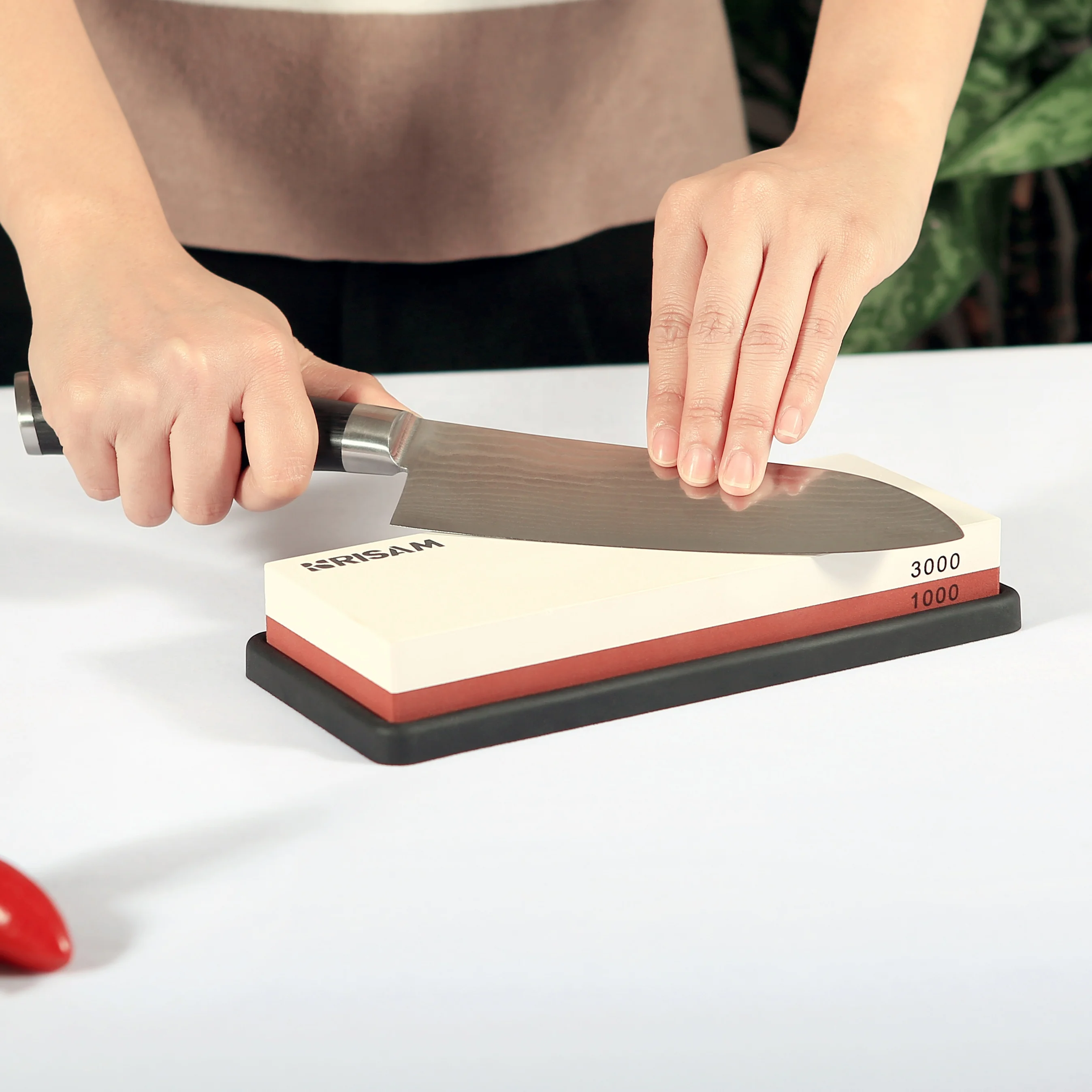 double sided grit 1000# 3000# professional whetstone knife sharpener sharpening grinding stone with non-slip base