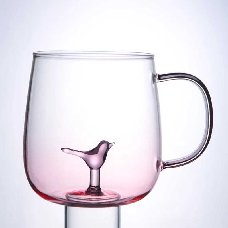 Three-dimensional Bird Shape Glassware Ocean Animal Manor Glass Water Mug Cup