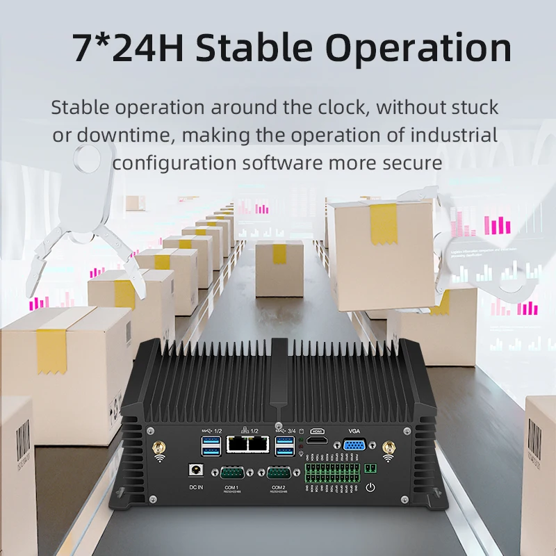 HLY i5 8250U Dual Ethernet GPIO RS232/422/485 WiFi Win10 iot Linux 4G LTE 8USB безвентиляторный мини пк промышленный