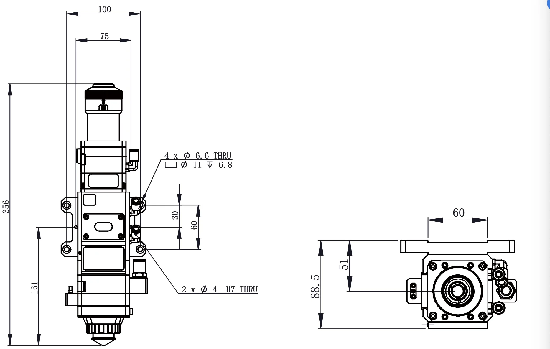 Raytools Fiber Laser Cutting Head BT240S Kit With Manual Focus
