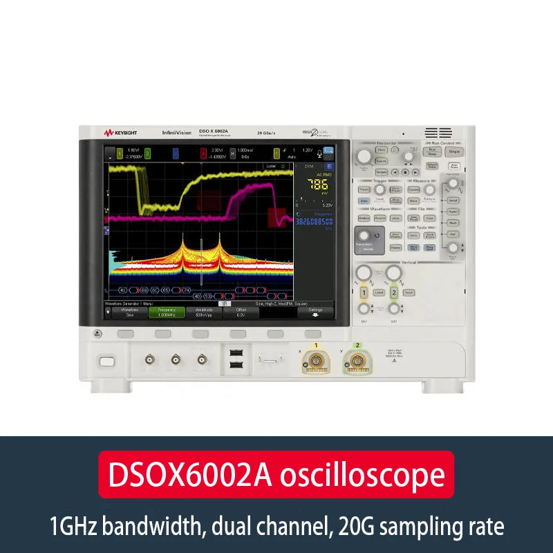Keysight DSOX6002A oscilloscope: bandwidth 1 GHz, 2 analog channels, 20G sampling rate