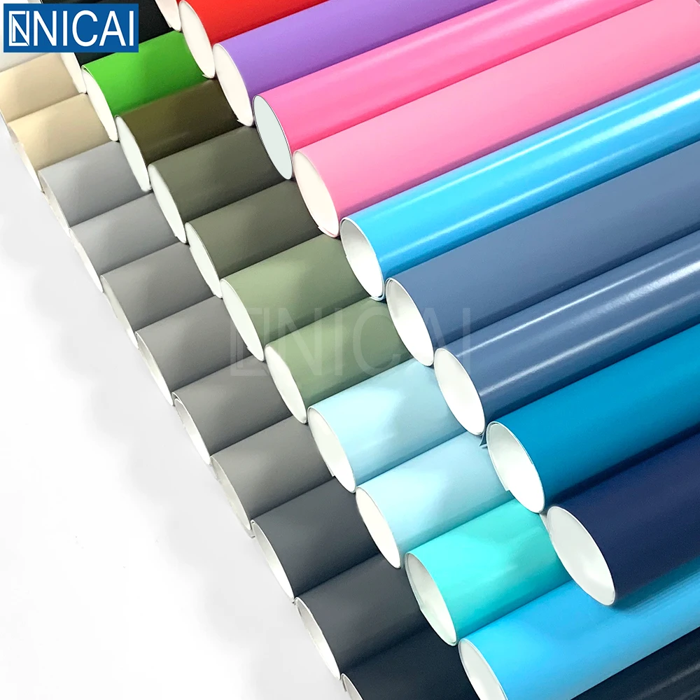 NICAI Stickers Roll Self Adhesive Car Vinyl Wrap Three Layers Matte Vinyl Air Bubble Free Car Wrap Film