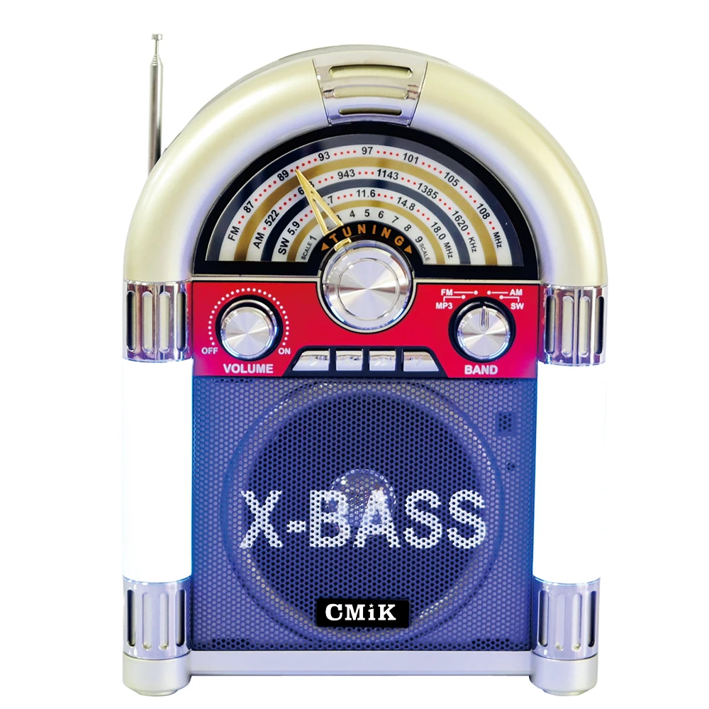 Cmik MK-166 outdoor toy type light carrying antique remote am fm sw LED lamp usb/sd/tf card crank home portable radio