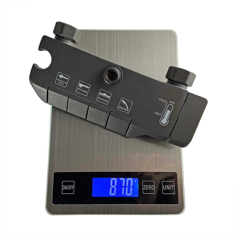 Gun grey design wall-mounted bathroom shower faucet main body all-copper adjustable piano button pressurized bathroom shower