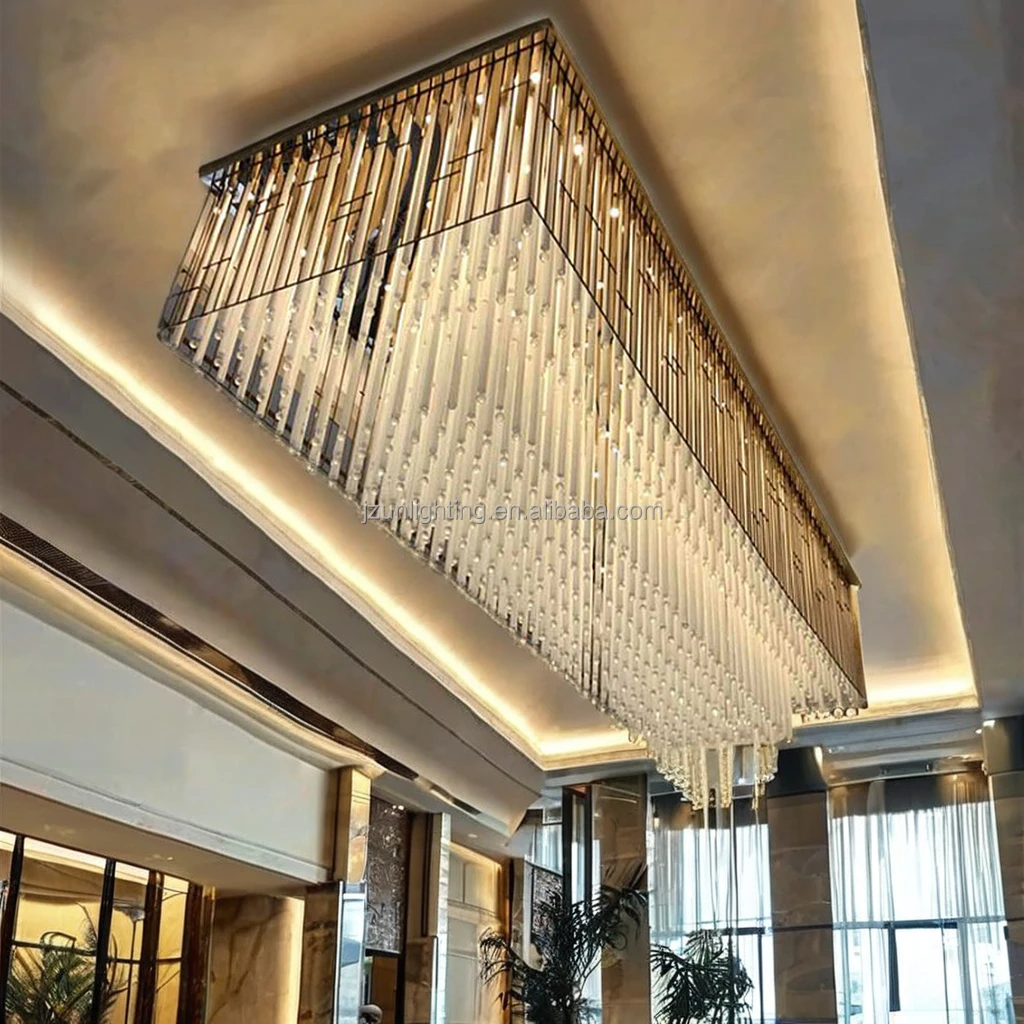 Artistic Glass Modern Square Ceiling Lamp Large Home Decorative Lighting Crystal Chandeliers Remote Decor